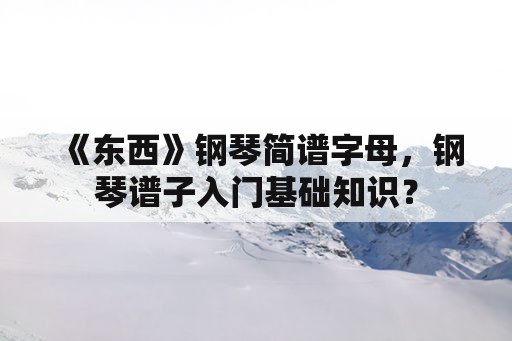 《东西》钢琴简谱字母，钢琴谱子入门基础知识？