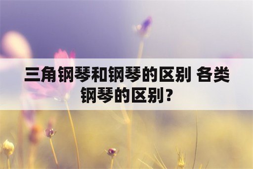 三角钢琴和钢琴的区别 各类钢琴的区别？