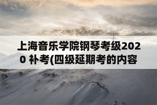 上海音乐学院钢琴考级2020 补考(四级延期考的内容会一样吗？)