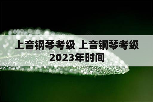 上音钢琴考级 上音钢琴考级2023年时间