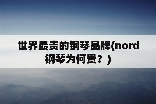 世界最贵的钢琴品牌(nord钢琴为何贵？)