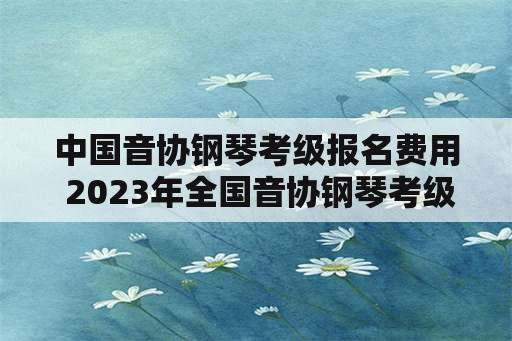 中国音协钢琴考级报名费用 2023年全国音协钢琴考级时间？