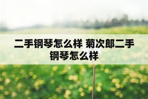 二手钢琴怎么样 菊次郎二手钢琴怎么样