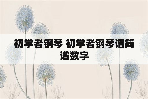 初学者钢琴 初学者钢琴谱简谱数字