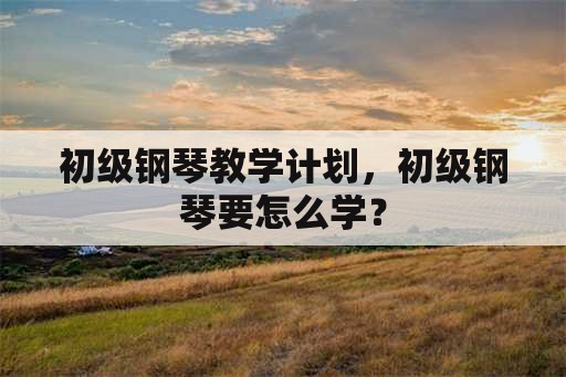 初级钢琴教学计划，初级钢琴要怎么学？