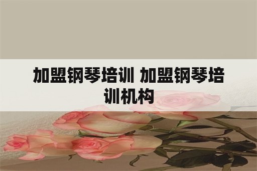 加盟钢琴培训 加盟钢琴培训机构