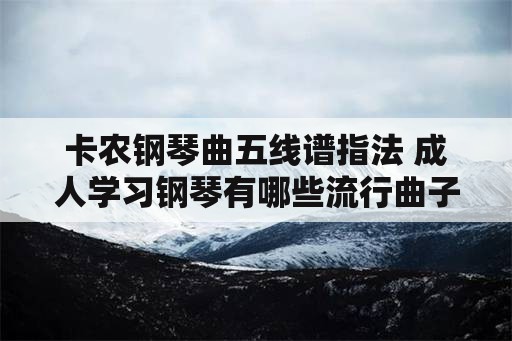 卡农钢琴曲五线谱指法 成人学习钢琴有哪些流行曲子可以穿插练习的？