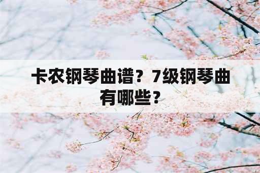 卡农钢琴曲谱？7级钢琴曲有哪些？