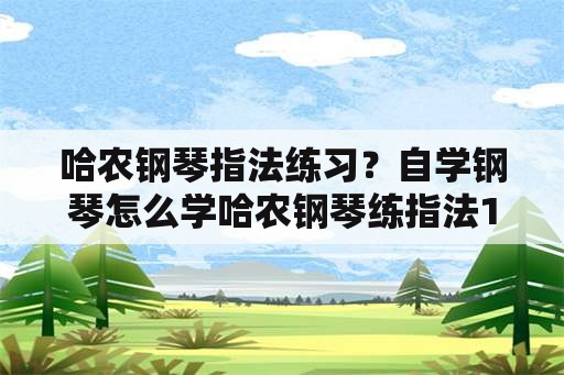 哈农钢琴指法练习？自学钢琴怎么学哈农钢琴练指法1？