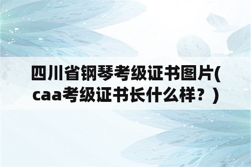 四川省钢琴考级证书图片(caa考级证书长什么样？)