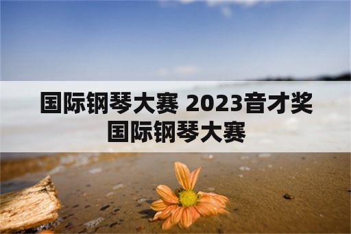 国际钢琴大赛 2023音才奖国际钢琴大赛