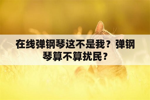 在线弹钢琴这不是我？弹钢琴算不算扰民？