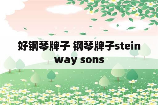 好钢琴牌子 钢琴牌子steinway sons