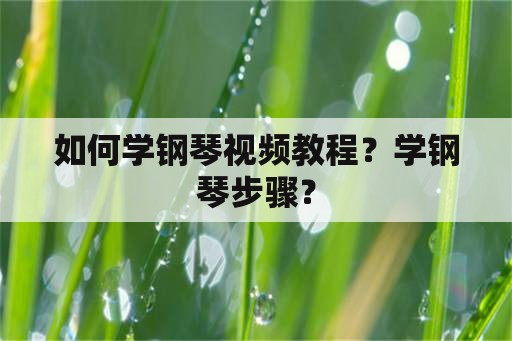 如何学钢琴视频教程？学钢琴步骤？