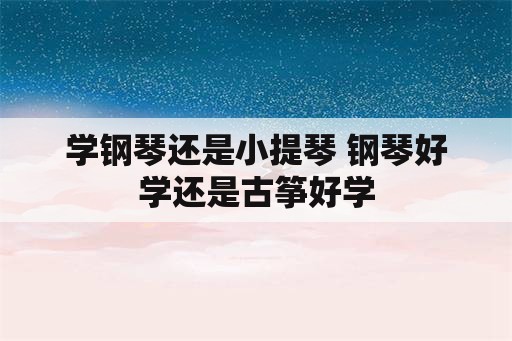 学钢琴还是小提琴 钢琴好学还是古筝好学