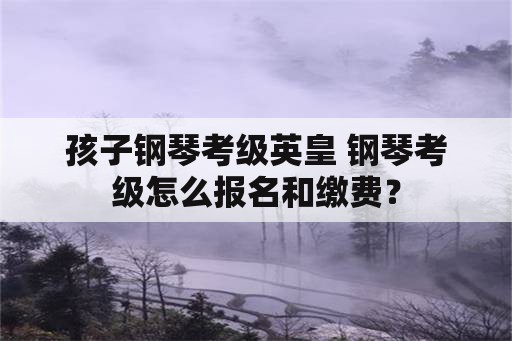 孩子钢琴考级英皇 钢琴考级怎么报名和缴费？