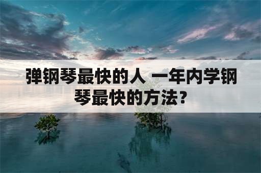 弹钢琴最快的人 一年内学钢琴最快的方法？