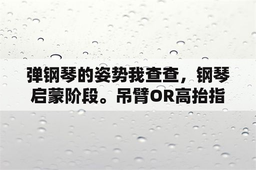 弹钢琴的姿势我查查，钢琴启蒙阶段。吊臂OR高抬指？