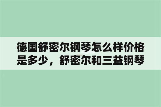 德国舒密尔钢琴怎么样价格是多少，舒密尔和三益钢琴哪个好？