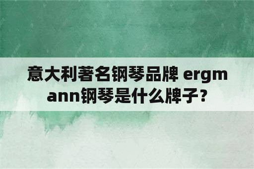 意大利著名钢琴品牌 ergmann钢琴是什么牌子？