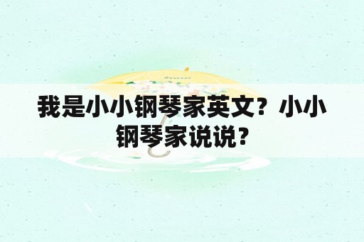 我是小小钢琴家英文？小小钢琴家说说？