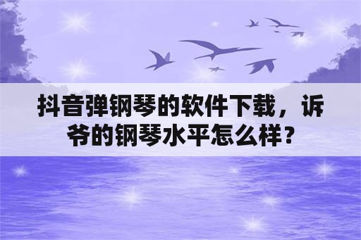 抖音弹钢琴的软件下载，诉爷的钢琴水平怎么样？