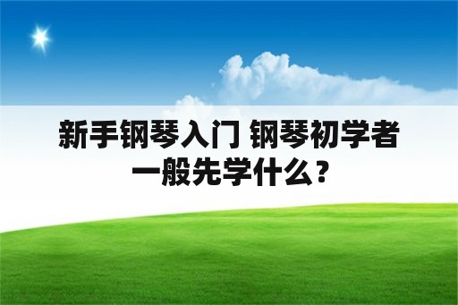 新手钢琴入门 钢琴初学者一般先学什么？