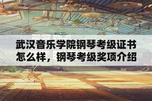 武汉音乐学院钢琴考级证书怎么样，钢琴考级奖项介绍？