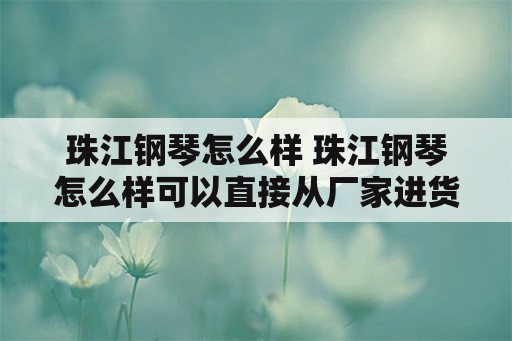 珠江钢琴怎么样 珠江钢琴怎么样可以直接从厂家进货