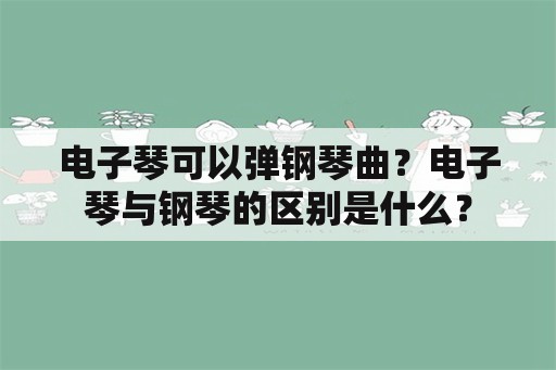 电子琴可以弹钢琴曲？电子琴与钢琴的区别是什么？