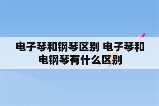 电子琴和钢琴区别 电子琴和电钢琴有什么区别