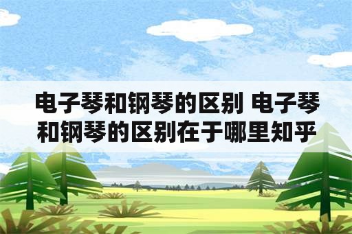 电子琴和钢琴的区别 电子琴和钢琴的区别在于哪里知乎