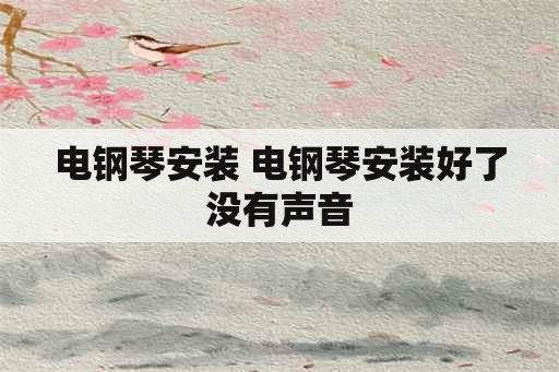 电钢琴安装 电钢琴安装好了没有声音