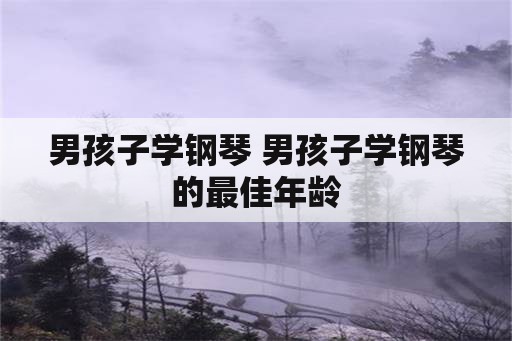 男孩子学钢琴 男孩子学钢琴的最佳年龄