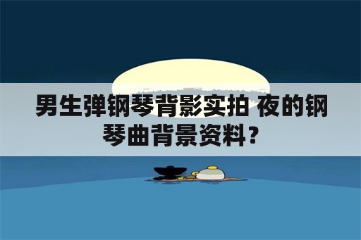 男生弹钢琴背影实拍 夜的钢琴曲背景资料？