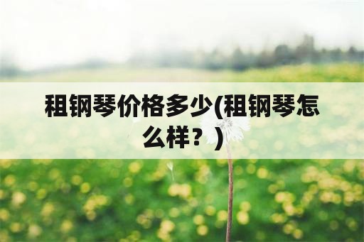 租钢琴价格多少(租钢琴怎么样？)