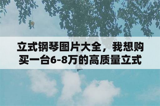 立式钢琴图片大全，我想购买一台6-8万的高质量立式钢琴？