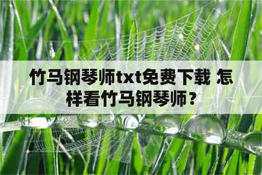 竹马钢琴师txt免费下载 怎样看竹马钢琴师？