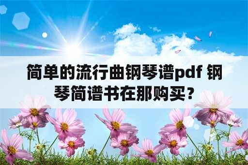 简单的流行曲钢琴谱pdf 钢琴简谱书在那购买？