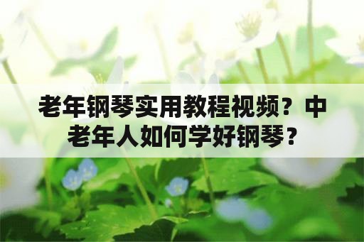 老年钢琴实用教程视频？中老年人如何学好钢琴？