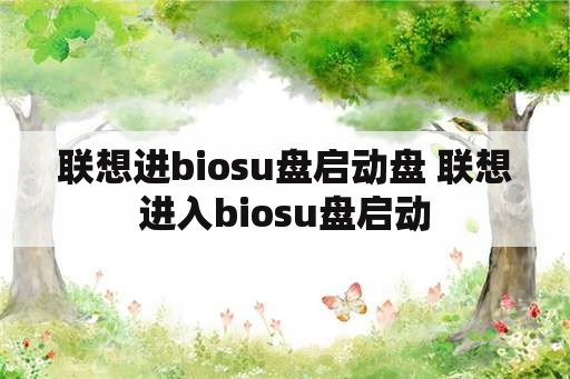 联想进biosu盘启动盘 联想进入biosu盘启动