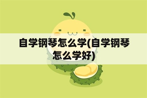 自学钢琴怎么学(自学钢琴怎么学好)