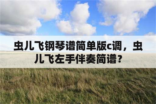 虫儿飞钢琴谱简单版c调，虫儿飞左手伴奏简谱？