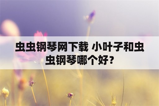 虫虫钢琴网下载 小叶子和虫虫钢琴哪个好？