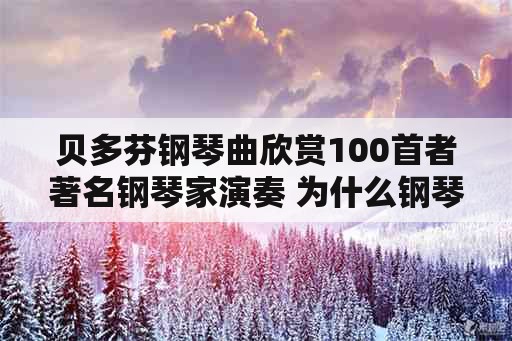 贝多芬钢琴曲欣赏100首者著名钢琴家演奏 为什么钢琴家很少演奏贝多芬？