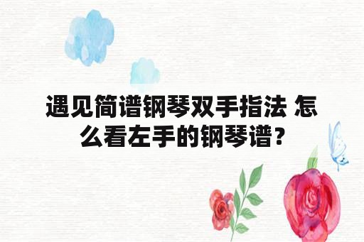 遇见简谱钢琴双手指法 怎么看左手的钢琴谱？