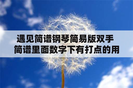 遇见简谱钢琴简易版双手 简谱里面数字下有打点的用钢琴怎么弹？