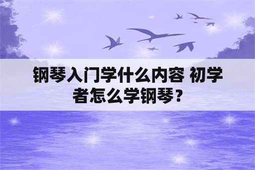 钢琴入门学什么内容 初学者怎么学钢琴？