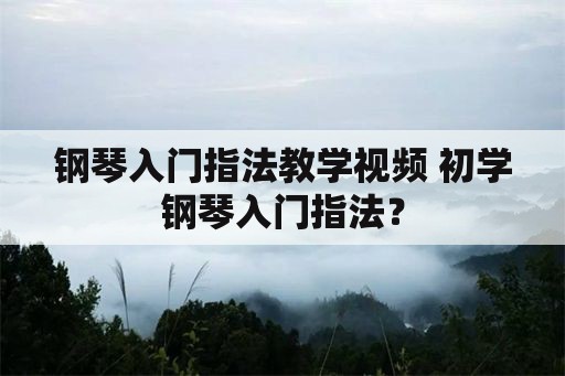 钢琴入门指法教学视频 初学钢琴入门指法？