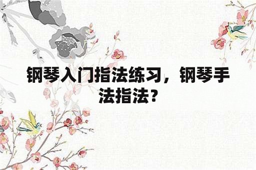 钢琴入门指法练习，钢琴手法指法？